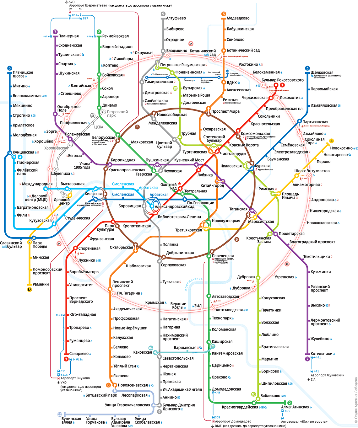 Вокзалы москвы схема метро
